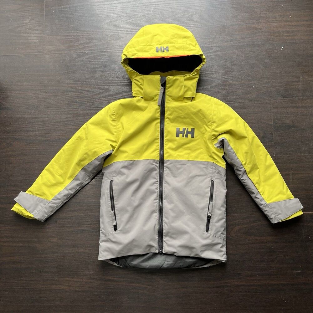 HELLY HANSEN Kids Sz 8 Traverse Jacket Waterproof Insulated Hooded Ski Snowboard